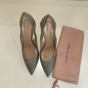 New Stuart Weitzman Elegant Mariposa Metalic Shoes. Size 7.5.